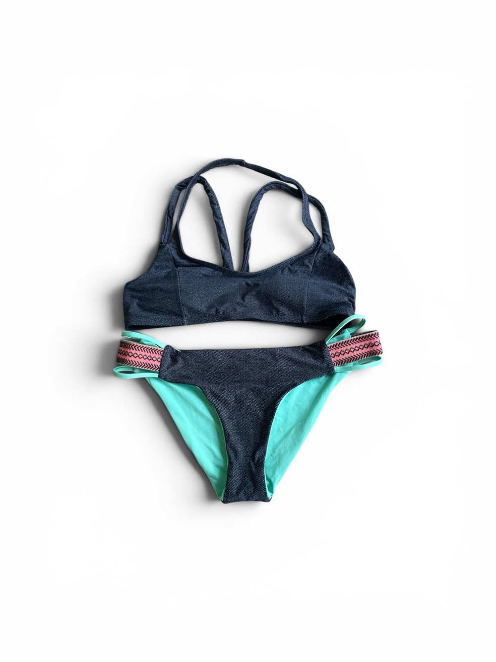 NWOT L*Space Night Tribe denim bikini set